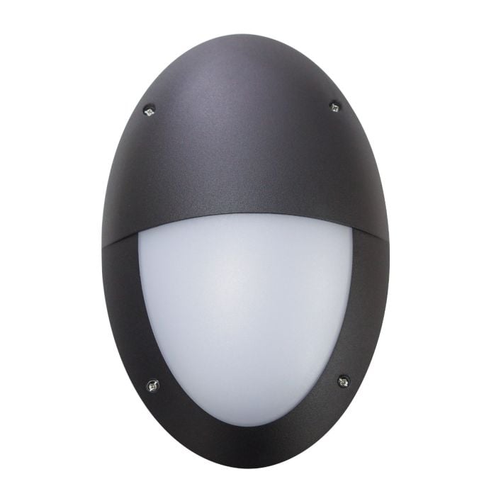 LED Wall Light Bulkhead Light 6 Watt Oval Shape Black Opal 4000K 