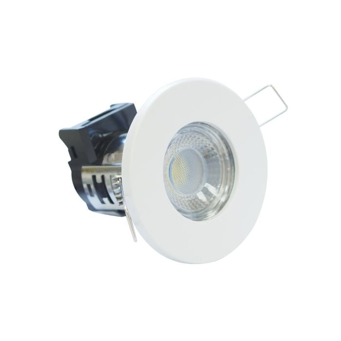 LED Downlight 5w Dimmable Fire Rated Integrated Ceiling Spotlight White IP65