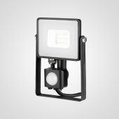 LED Black PIR Floodlight Die Cast Aluminium Waterproof IP65 6500K Daylight-10W