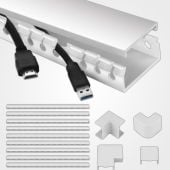 Cable Trunking LEDBRITE 9 Pieces of Premium Cable Management Kit Self Adhesive White