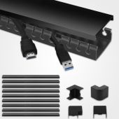 Cable Trunking LEDBRITE 9 Pieces of Premium Cable Management Kit Self Adhesive Black