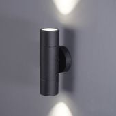 Outdoor Wall Lights, Up Down Mains Powered Lighting, Black IP44 Waterproof, Exterior Wall Sconce