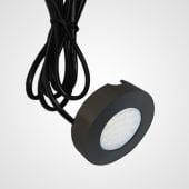 LED Pressed Steel Matte Black Under Cabinet Circular Light 2W 200lm CCT