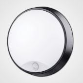 LED 10W Motion Sensor PIR CCT Tri Colour IP65 Flush Wall Ceiling Mounted Round Circular Black Bulkhead Light Fitting