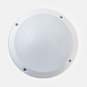 LED Wall Light 6W White Round IP66 Compact Utility Outdoor Bulkhead