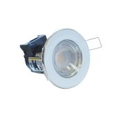 LED Downlight 5w Dimmable Fire Rated Integrated Ceiling Spotlight Polished Chrome IP65