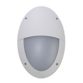 LED Outdoor Wall Light 12 Watt Oval White Eyelid Bulkhead IP66 6000K